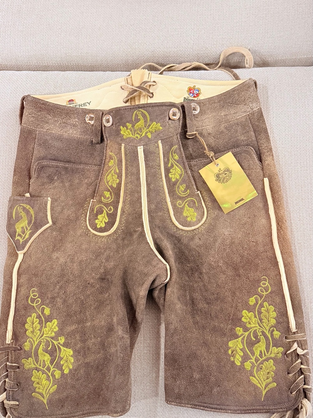 Authentic luxury German Lederhosen by Lodenfrey München am Dom / Meindl.